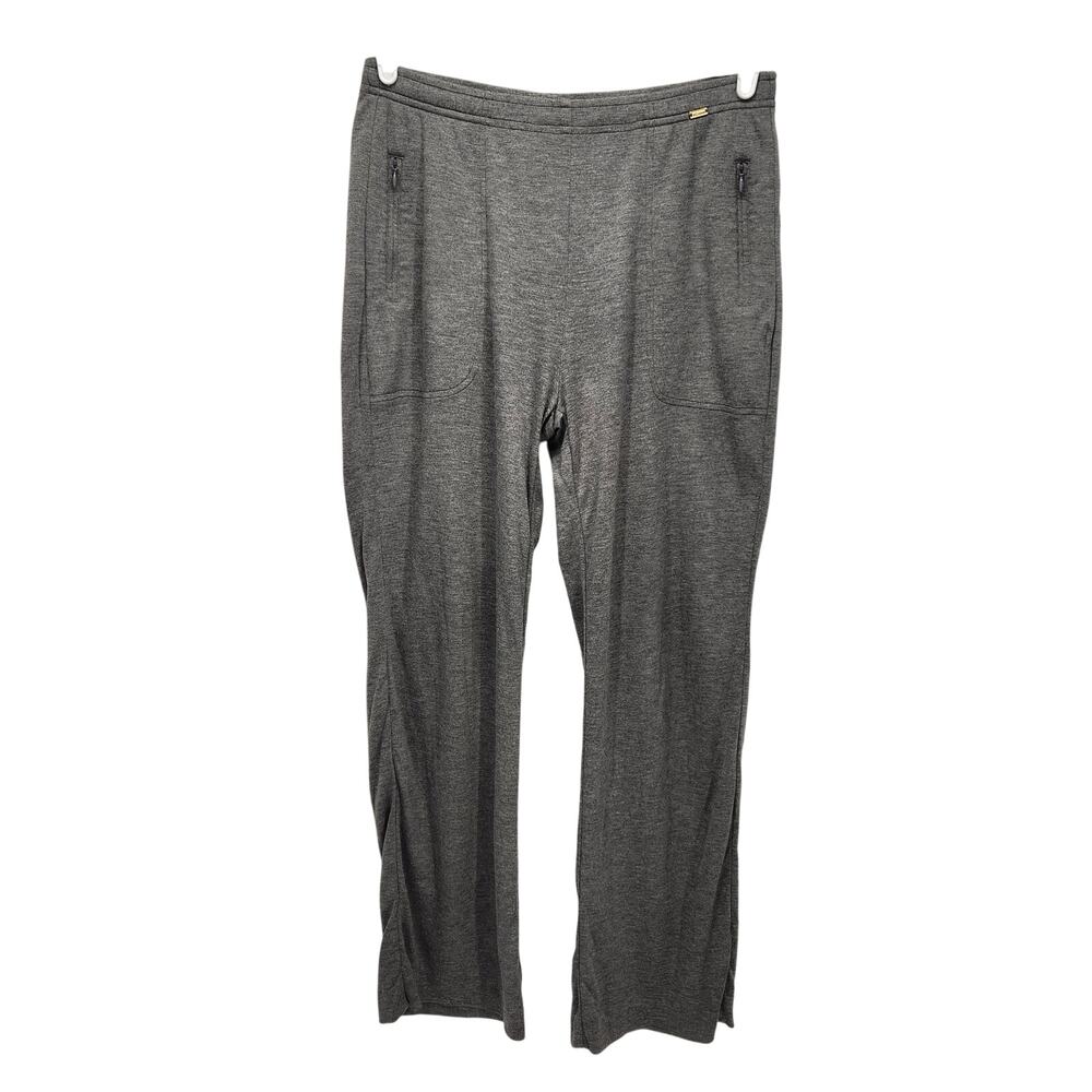 St. John Spa Gray Pull on Zippered Athleisure Yoga Straight Leg Pants Women's S